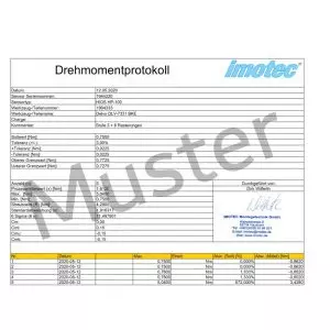 Drehmomentprotokolle | IMOTEC GmbH - Elektroschrauber & Drehmoment-Messgeräte